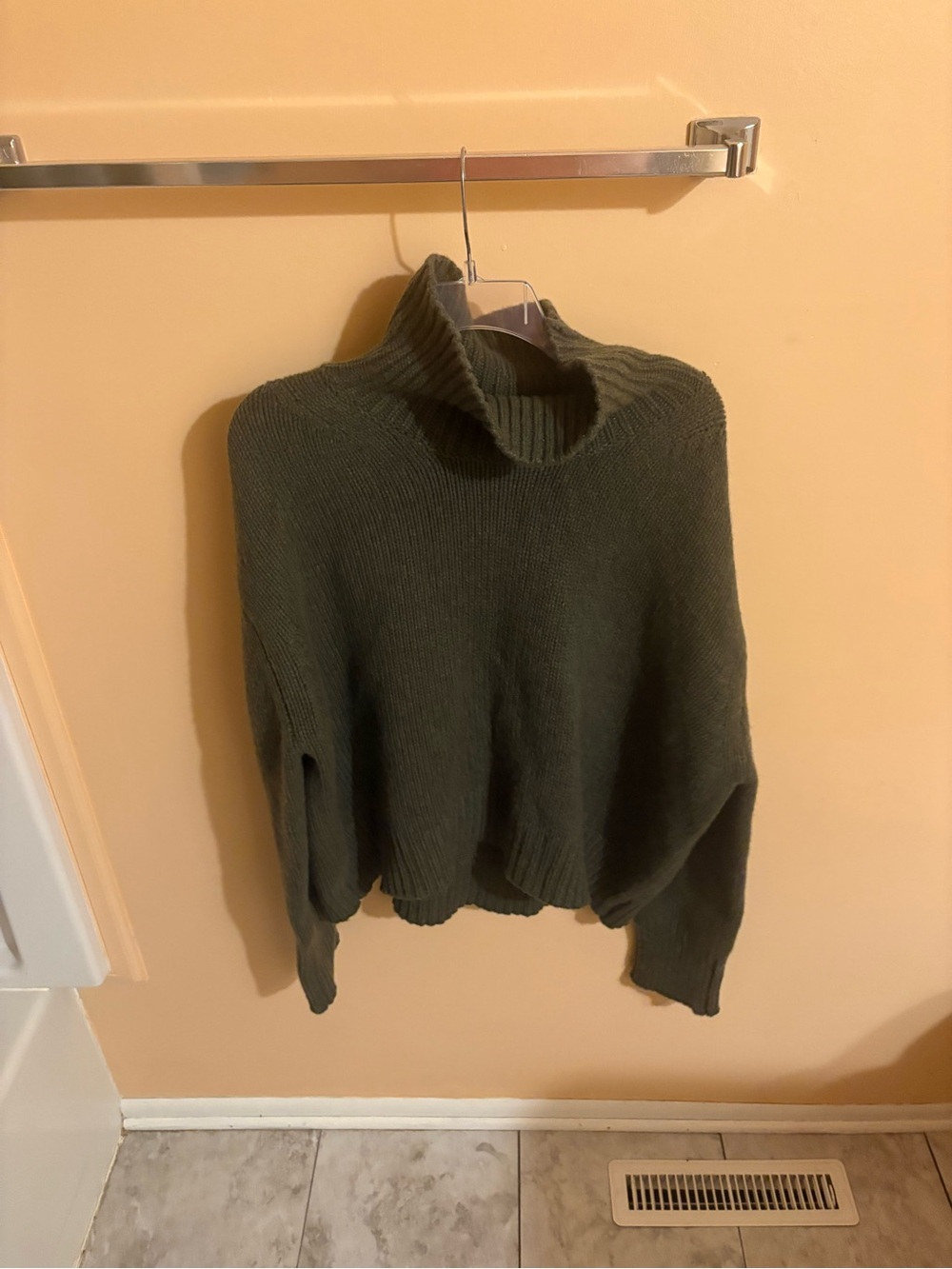 Sablyn olive green cashmere turtleneck sweater - Picture 2 of 6